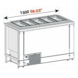 BANCO A POZZETTI GELATO VENTILATO MOD. PANORAMA  DA 150 CM 10 CARAPINE CON RISERVA UC