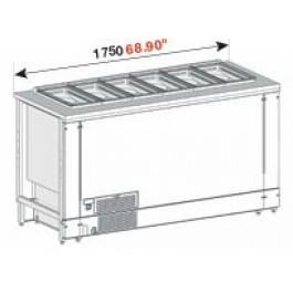 BANCO A POZZETTI GELATO VENTILATO MOD. PANORAMA  DA 175 CM 12 CARAPINE CON RISERVA UC