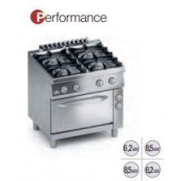 CUCINA 4 FUOCHI GAS + FORNO ELETTRICO VENTILATO 1/1 GN SERIE 700 PERFORMANCE K7MCUP10FV