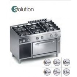 CUCINA 6 FUOCHI A GAS C/FORNO ELETTRICO VENT GN1/1 E VANO PORTA SERIE 70 SOLUTION K7MCUS15F1