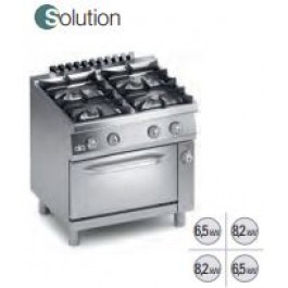 CUCINA 4 FUOCHI A GAS CON FORNO ELETTRICO GN 1/1 SERIE 70 SOLUTION C2MCU10FF