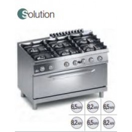 CUCINA 6 FUOCHI A GAS CON FORNO MAXI 105x53 SERIE 70 SOLUTION K7GCUS15FM