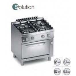 CUCINA 4 FUOCHI A GAS CON FORNO A GAS GN 1/1 SERIE 70 SOLUTION K7GCUS10F1
