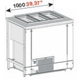 BANCO A POZZETTI GELATO VENTILATO MOD. PANORAMA  DA 100 CM 6 CARAPINE CON RISERVA UC
