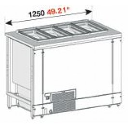 BANCO A POZZETTI GELATO VENTILATO MOD. PANORAMA  DA 125 CM 8 CARAPINE CON RISERVA UC