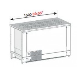 BANCO A POZZETTO GELATO VENTILATO CON RISERVA E 10 FORI NEW ERA