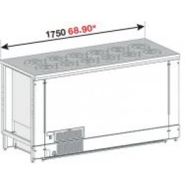 BANCO A POZZETTO GELATO VENTILATO CON RISERVA E 12 FORI NEW ERA