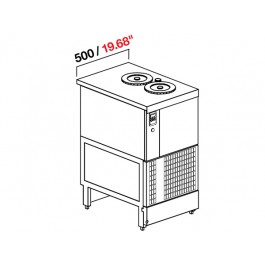 BANCO POZZETTO GELATO A GLICOLE DA 50 CM CON 2 CARAPINE SENZA RISERVA (SENZA PANNELLATURA)