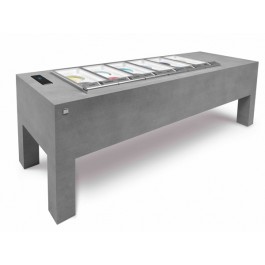 BANCO A POZZETTO GELATO VENTILATO MOD. BELLEVUE 12 FORI MONO TEMPERATURA DA 240 CM UC