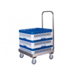 CARRELLO PORTACESTELLI INOX VASCA INOX CON MANICO CP1445