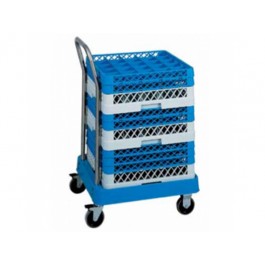 CARRELLO PORTACESTELLI INOX VASCA ABS CON MANICO CP1447