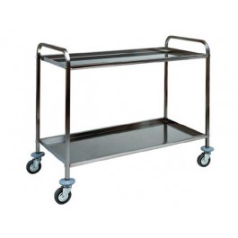 CARRELLO DI SERVIZIO INOX 2 PIANI 128X70 CA 1414