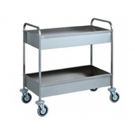 CARRELLO DI SERVIZIO INOX DA SBARAZZO 2 VASCHE L101 CA1389