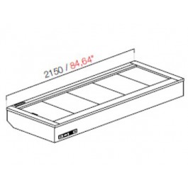 DROP IN DA INCASSO PRALINE S/VETRI S/PANNELLATURA  L215XP82,2XH32,55 cm NUC