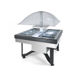 ESPOSITORE REFRIGERATO DA BUFFET MOD. CUPOLA INOX SENZA MENSOLE 