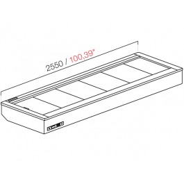 DROP IN DA INCASSO FREDDO VENTILATO S/VETRI S/PANNELLATURA L255XP82.2XH54.5 NUC