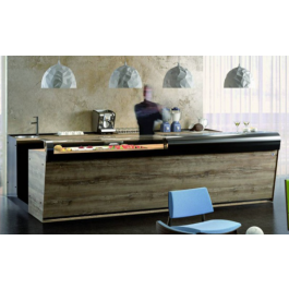 BANCO BAR START UP L3000/SXH1150 WOOD CON BANCALINA TOTALE IN VETRO CURVATO E TEMPERATO--contattaci per ricevere la tua offerta speciale