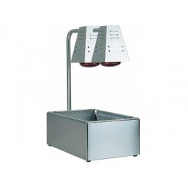 CONTENITORE CALDO INOX PER FRITTI CON 2 LAMPADE A RAGGI INFRAROSSI BI4719D