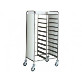 CARRELLO PORTAVASSOI DOPPIO PANNELLATO INOX CA1460PI