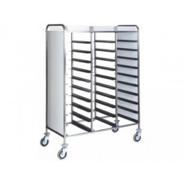 CARRELLO PORTAVASSOI TRIPLO PANNELLATO INOX CA1470PI