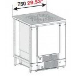 BANCO A POZZETTO GELATO VENTILATO CON RISERVA 4 FORI NEW ERA