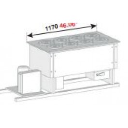 BANCO A POZZETTO GELATO VENTILATO VASCA SENZA RISERVA CON PIANO INOX 8 FORI NEW ERA 