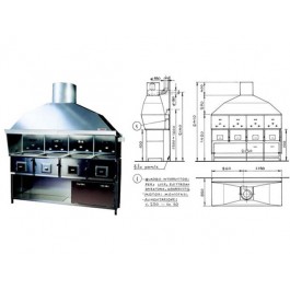 CUCINA ROMAGNA A CARBONE 4 FORNELLI 