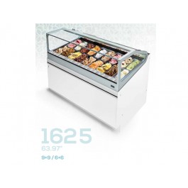 VETRINA GELATO VENT 4 STAGIONI ( -T°/+T°)   SAM80 162,5CM MONOFASE 9+9 VASCHETTE S/PANNELLATURA UC