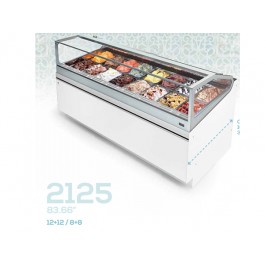 VETRINA GELATO VENTILATA SAM80 212,5CM MONOFASE 12+12 VASCHETTE VBD S/PANNELLATURA UC
