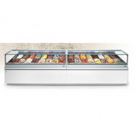 VETRINA GELATO VENT 4 STAGIONI ( -T°/+T° )  SAM80 112,5CM MONOFASE 6+6 VASCHETTE S/PANNELLATURA