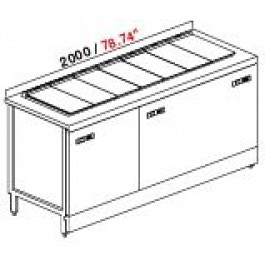 BANCO A POZZETTI GELATO VENT PANORAMA 3 TEMPERATURE  DA 200CM DA 6+4+4 CARAPINE C/RISERVA UC