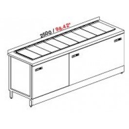BANCO A POZZETTI GELATO VENT PANORAMA 3 TEMPERATURE  DA 250CM DA 6+6+6 CARAPINE C/RISERVA UC