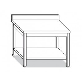 TAVOLO SU GAMBE CON RIPIANO E CON ALZATINA L130XP80XH85 mod. TAB.137 P.138A