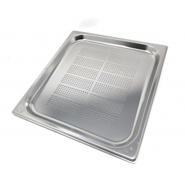 TEGLIA CON FONDO FORATO IN ACCIAIO INOX AISI 304 GN 2/3 MOD. GNF 2320 H 2