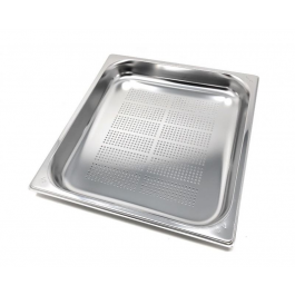 TEGLIA CON FONDO FORATO IN ACCIAIO INOX AISI 304 GN 2/3 MOD. GNF 2340 H 4