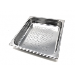 TEGLIA CON FONDO FORATO IN ACCIAIO INOX AISI 304 GN 2/3 MOD. GNF 2365 H 6,5