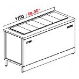 BANCO A POZZETTI GELATO VENT PANORAMA 2 TEMPERATURE  DA 175CM DA 4+8 CARAPINE C/RISERVA UC