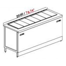 BANCO A POZZETTI GELATO VENT PANORAMA 2 TEMPERATURE  DA 200CM DA 4+10 CARAPINE C/RISERVA UC