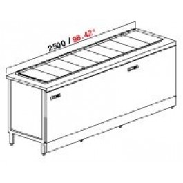 BANCO A POZZETTI GELATO VENT PANORAMA 2 TEMPERATURE  DA 250CM DA 12+6 CARAPINE C/RISERVA UC