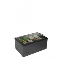 ISOLA VETRATA CON VETRO CURVO SCORREVOLE E COMPRESSORE A GIRI VARIABILI  mod. SARDINIA 150 A