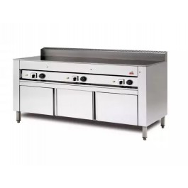 CUOCIPIADA ELETTRICO SU VANO CON ANTE INOX mod C.PE10 CON PIANO IN FERRO