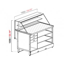 VETRINA MIX PIZZA NEUTRA VETRO ALTO DRITTO L 150 UC