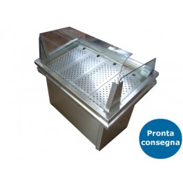 BANCO VENDITA STATICO CON VETRI CURVI PER PESCE