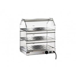 VETRINA RISCALDATA IN ACCIAIO INOX  3 PIANI  TEMPERATURA  30/90 °C VBR 4753