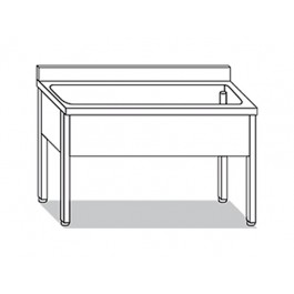 LAVELLO LAVAPENTOLE SU GAMBE 1 VASCA L100XP60XH85 LV6.10