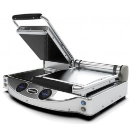 PIASTRA DOPPIA CON CONTROLLO DIGITALE CON PIANO SUP. RIGATO NERO E PIANO INF. LISCIO NERO MOD. SP 020 ER