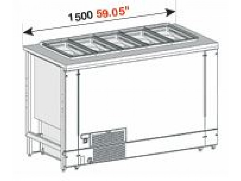 BANCO A POZZETTI GELATO VENTILATO MOD. PANORAMA  DA 150 CM 10 CARAPINE CON RISERVA UC