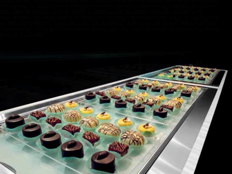 BANCO VENDITA VETRINA DROP IN FREDDO VENTILATO SENZA VETRI SENZA PANNELLATURA MIS. L212XP81,5XH95 UC