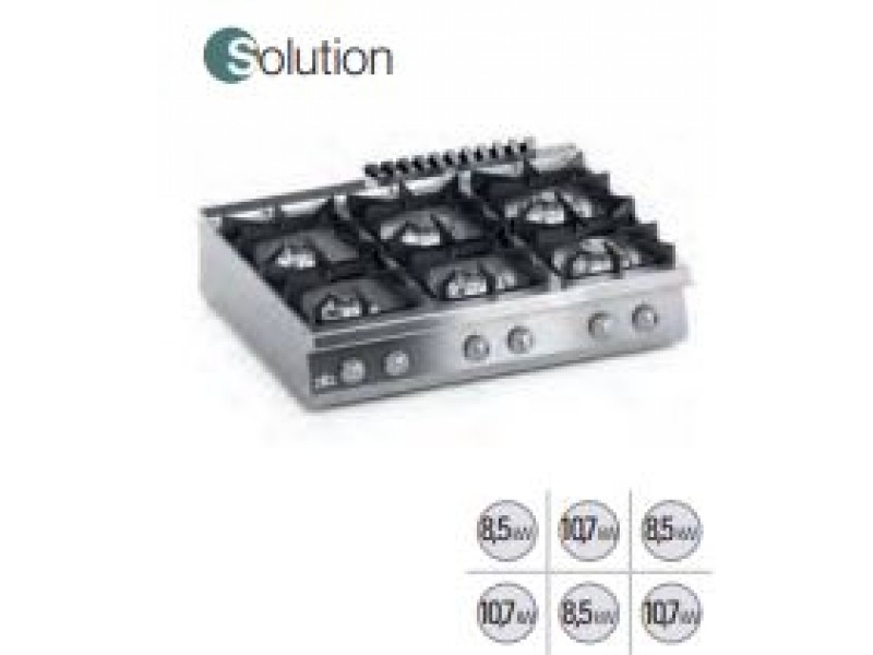 CUCINA 6 FUOCHI A GAS DA BANCO SERIE 90 SOLUTION K4GCU15TTS