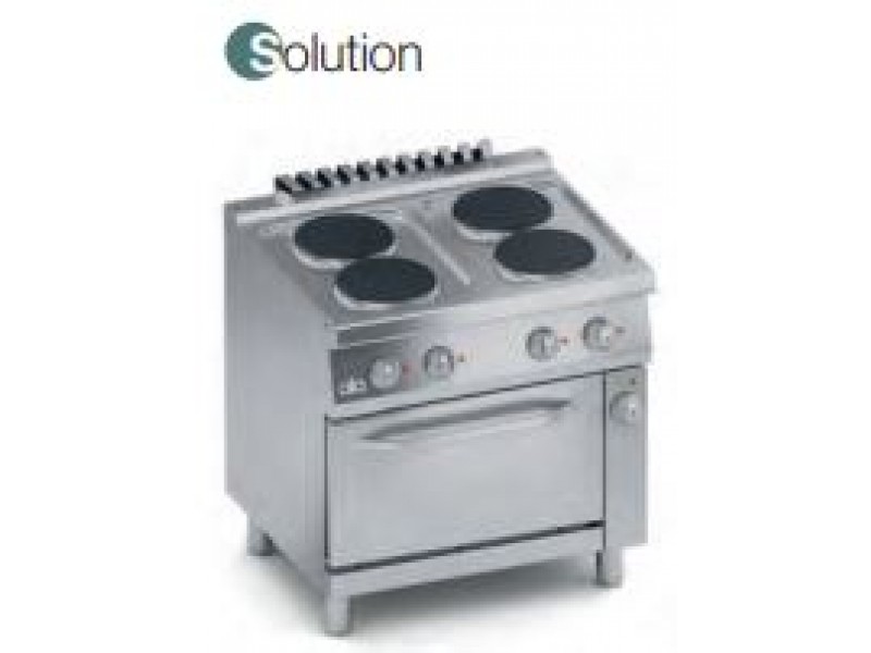 CUCINA ELETTRICA 4 PIASTRE TONDE C/FORNO ELETTRICO GN1/1 SERIE 70 SOLUTION C2ECU10FF